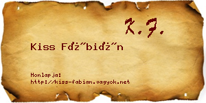 Kiss Fábián névjegykártya