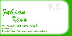 fabian kiss business card