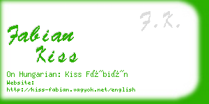 fabian kiss business card